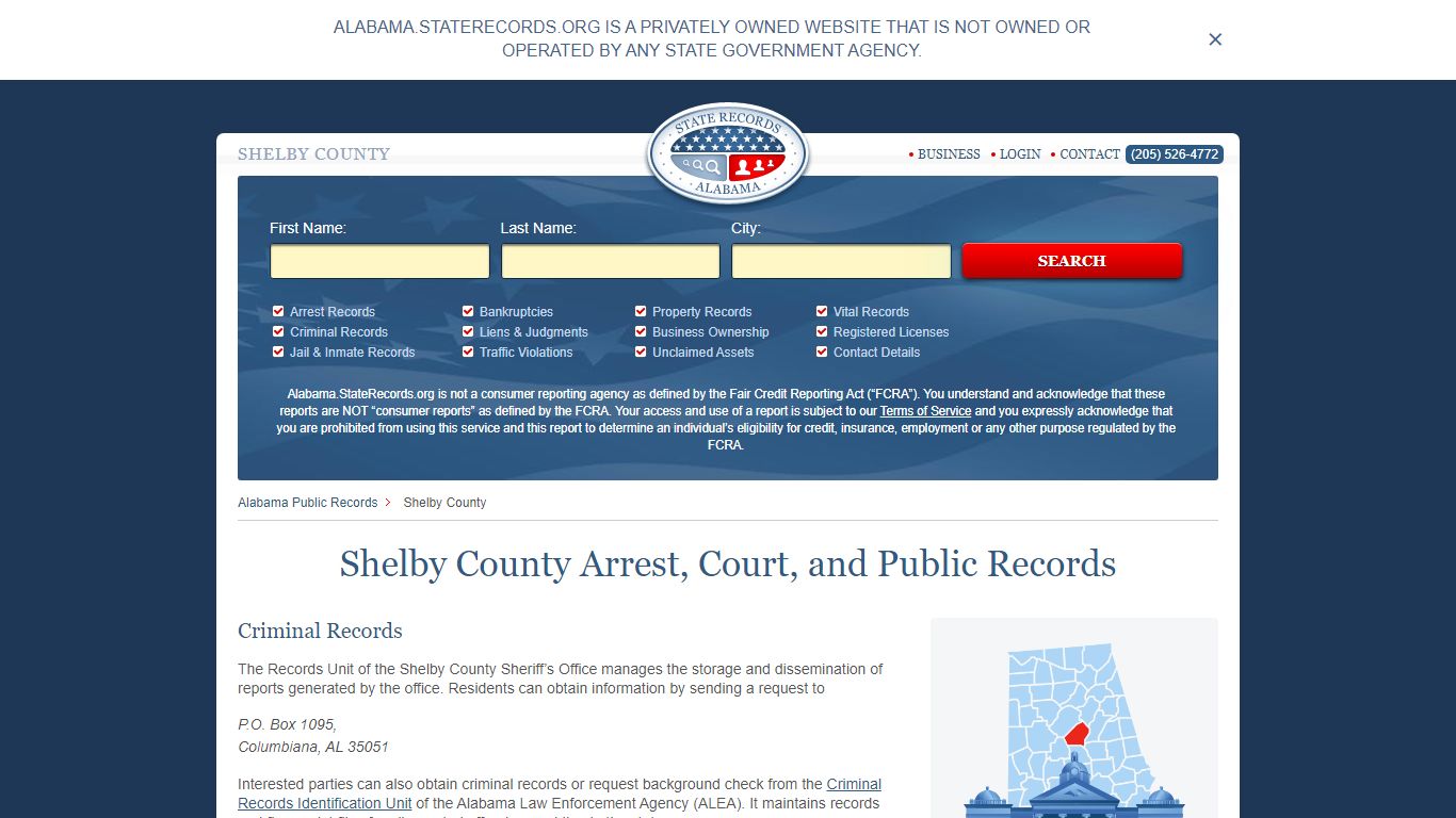 Shelby County Arrest, Court, and Public Records